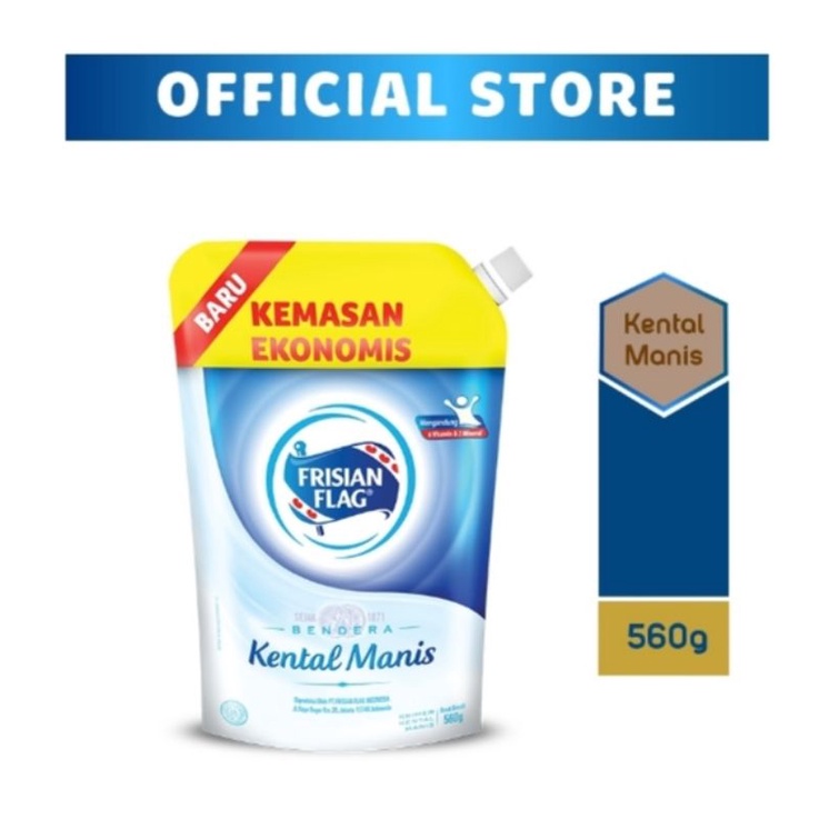 

Frisian flag kental manis putih/coklat 560gr Pouch