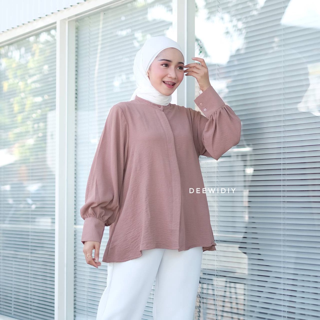 BLOUSE KERJA PREMIUM WANITA / BLOUSE CRINCKLE PREMIUM / CLEO BLOUSE DEEWIDIY