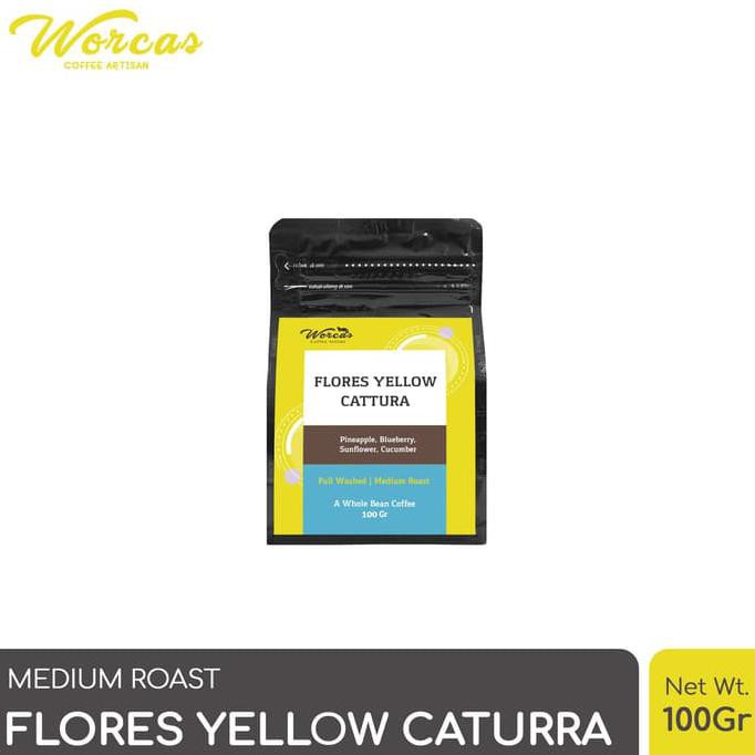 

Apoj89Otq Worcas Arabica Flores Yellow Caturra 100 Gram - Medium Roasted Coffee - Kopi Biji