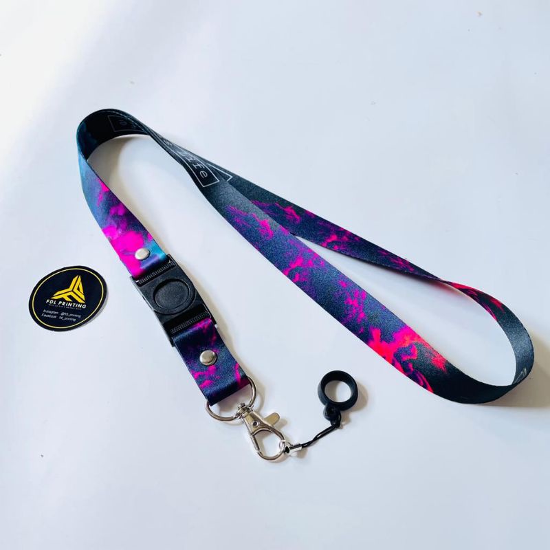 

Lanyard gantungan idcard printing custom motif + o ring 13mm