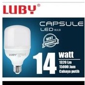 Bohlam Lampu LED 14 Watt Luby New Generation Capsule Cahaya Putih SNI Original