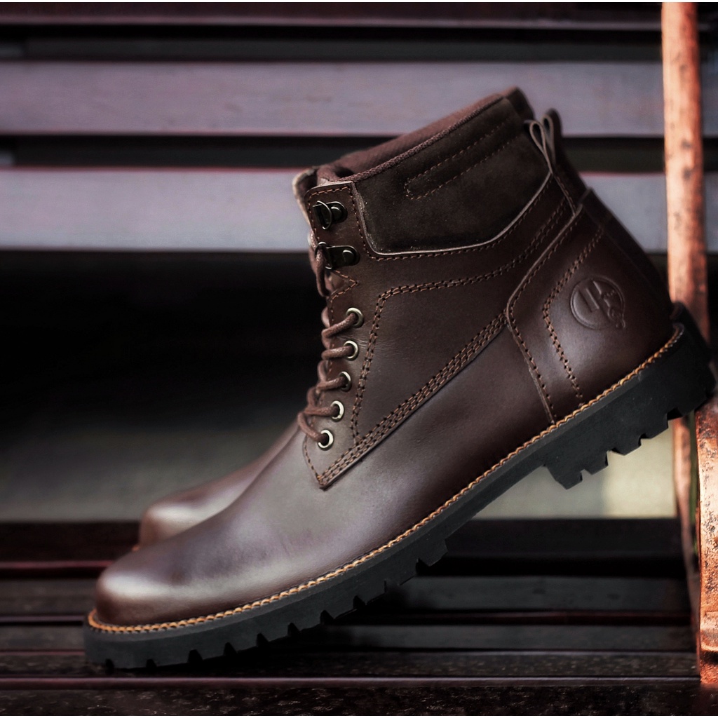 PENTATONIC DARK BROWN (KULIT ASLI) |ManNeedMe x Reyl| Sepatu Safety Boots Pria ORIGINAL