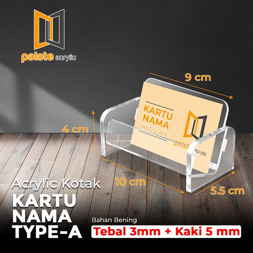 

ACRYLIC / AKRILIK KOTAK KARTU NAMA MEJA / STAND KARTU NAMA MODEL KD TYPE A