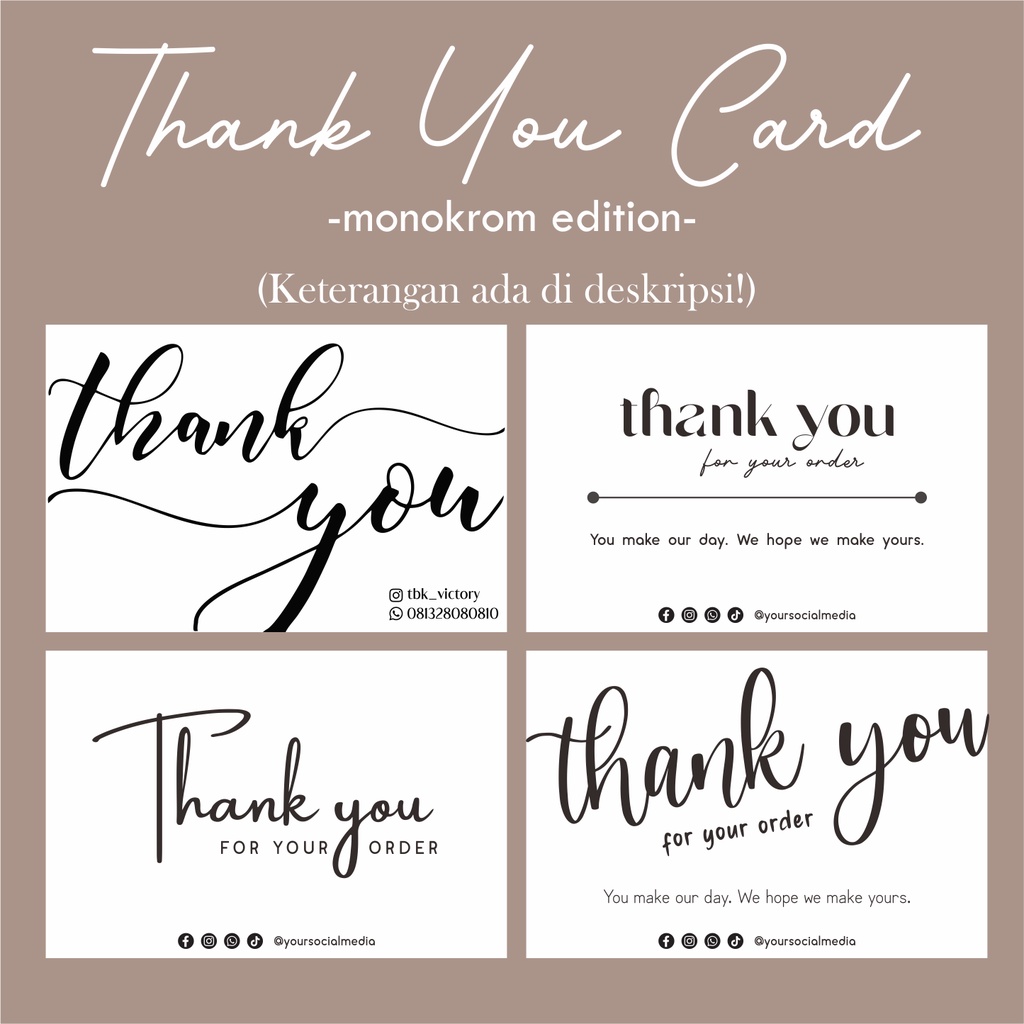 

Kartu Thank You 'Monokrom Edition' - Kartu Ucapan Terima Kasih