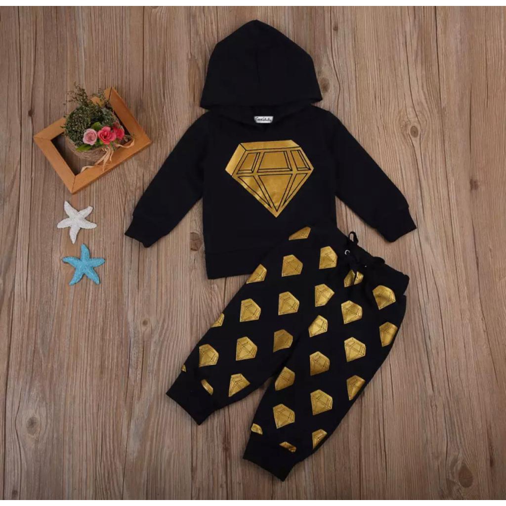 SETELAN HOODIE BAYI ANAK MOTIF DIAMOND GOLD SIZE 6 BULAN-5 TAHUN BAHAN BABYTERRY LEMBUT NYAMAN DIPAKAI BEST QUALITY/ SETELAN HOODIE BAYI ANAK LAKI LAKI/ SETELAN HOODIE BAYI ANAK COWO/ SETELAN HOODIE BAYI ANAK PRIA/ SETELAN HOODIE BAYI ANAK PEREMPUAN