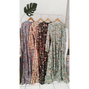 Gamis Satin Motif Kekinian