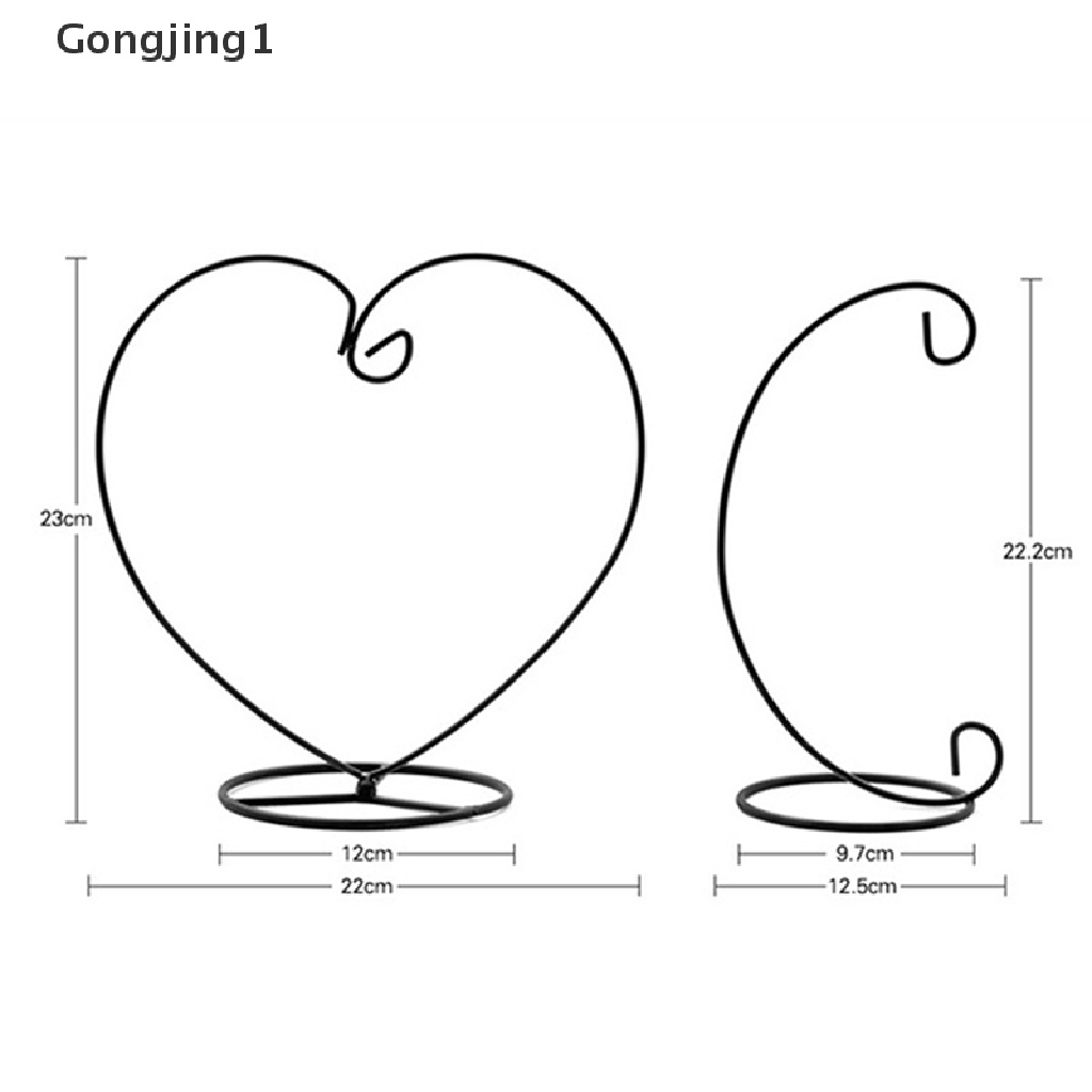 Gongjing1 Vas Bunga / Tanaman Gantung Bentuk Hati / Bulan Sabit Bahan Besi