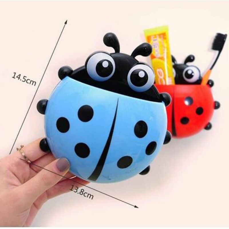 Tempat Sikat Gigi Kumbang / Lady Bug Tooth Brush Holder dengan PENEMPEL Karakter