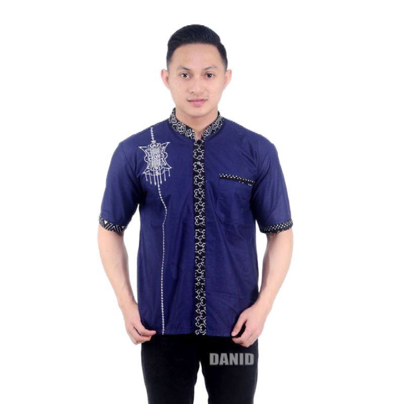 Baju Koko Pria Bordir Lengan Pendek | Koko Bordir Lengan Pendek