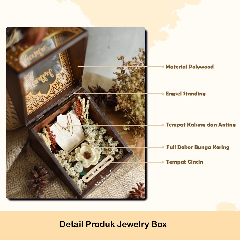 kotak perhiasan jewelry box rustic lasercutting