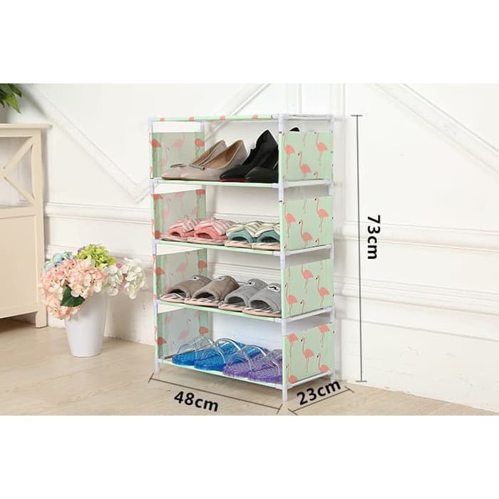 Rak sepatu Mini MOTIF 4 dan 5 SUSUN tempat buku tas baju rack storage serbaguna box