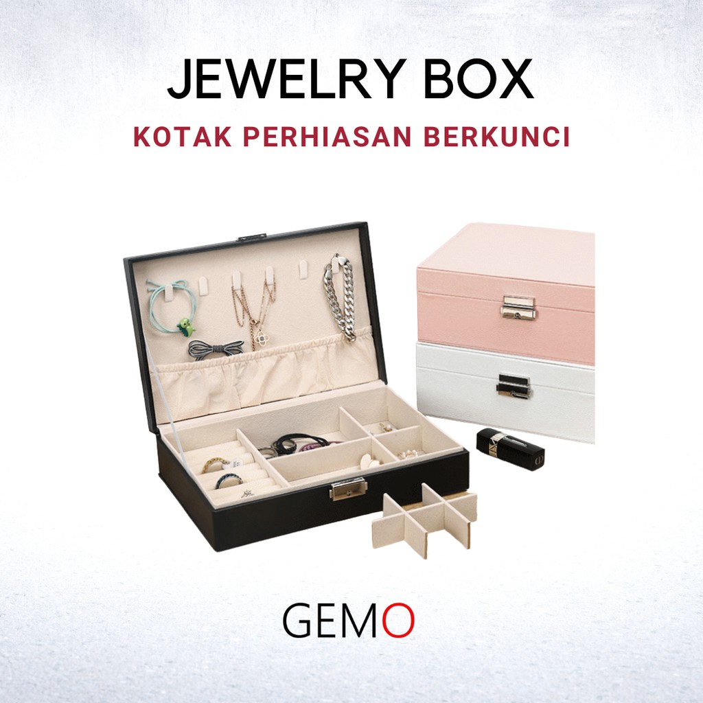 Kotak Perhiasan Jewerly Box Cincin, Kosmetik Gelang Anting Kalung Aksesoris Nikah Seserahan Murah