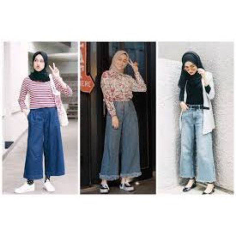 KULOT JEANS RAWIS SNOW WANITA OOTD - CELANA WANITA KEKINIAN KULOT LEVIS - TREN 2021