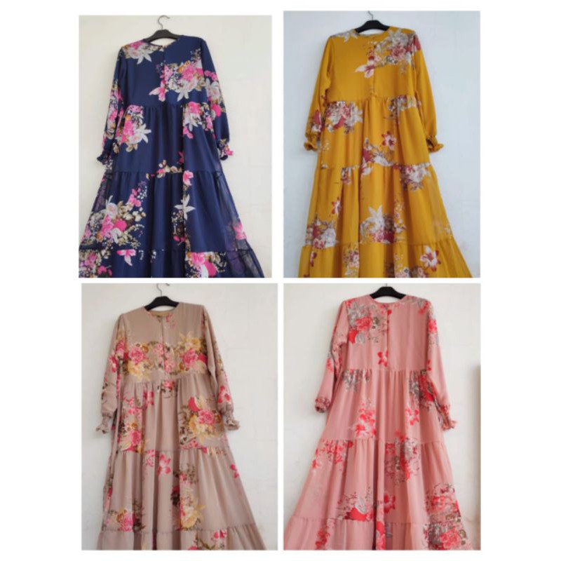 GAMIS MEWAH CANTIK CERUTY PRINTING TERBARU 2020