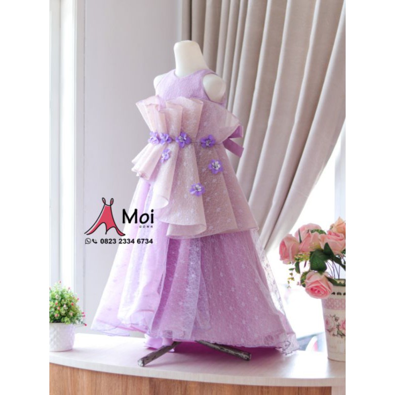 GAUN ANAK PURPLE EKOR CANTIK