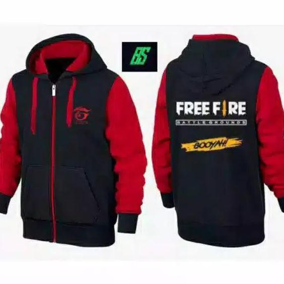 Jaket Hoodie Anak Free Fire Jaket Anak Anak Mobile Legends - Ff Oblong Hitam, S (7-10 Tahun)