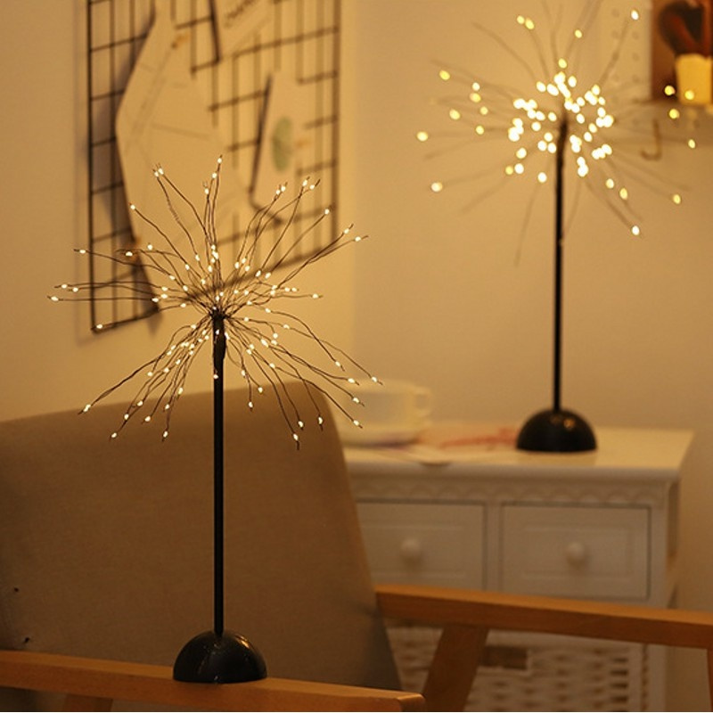 [ Creative Gypsophila LED Night Light USB Battery Operated Dandelion LED Fairy Lights][ Christmas Tree Firework Copper Wire String Lamp ]