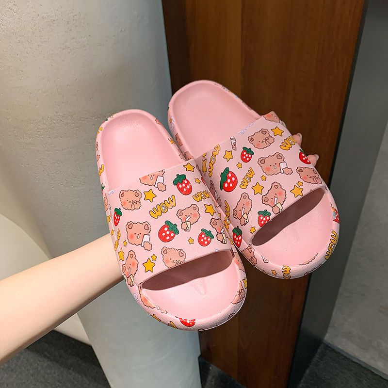 sandal slide KARAKTER KOREA IMPOR sendal wanita dan pria UNISEX APLLAUSE KAWS murah Karet perempuan santai KOREAN STYLE terbaru murah-8