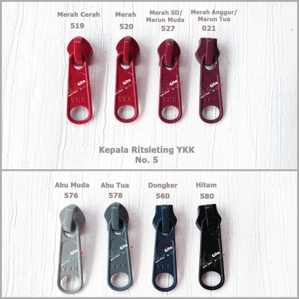 Kepala Resleting YKK / Kepala Resleting YKK No. 5 / Kepala Ritsleting YKK