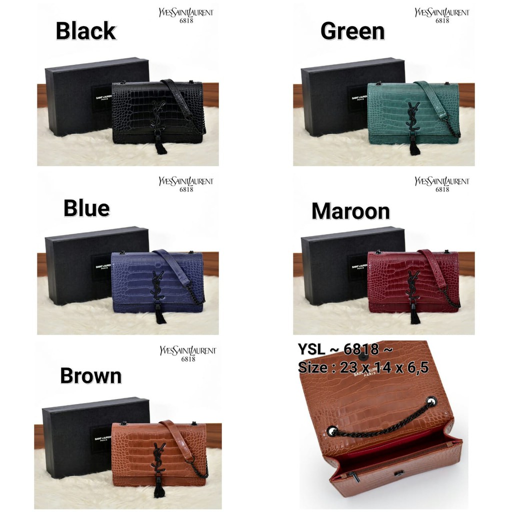 BISA*TAWAR*12/DES* YSL  Croco Cassandra Crossbody Bag  Series ~ 6818 ~