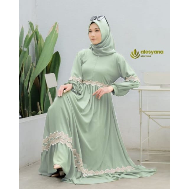 ALESYANA DRESS ORI berlabel CERUTY BABYDOLL muslim terkini model renda