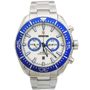 Jam Tangan Pira Expedition E 6735 Silver Ring Biru Original