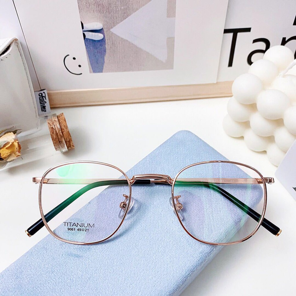 ♥TMALL88♥ Kacamata Baca Frame KM73 Anti Radiasi Metal Gaya Retro Untuk Pria / Wanita