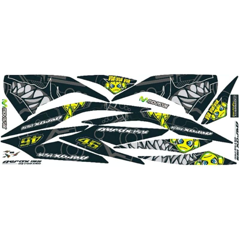 Striping Aerox 155 Variasi Yamaha Sticker Stiker Skotlet Lis Motor Lis Body Lis
