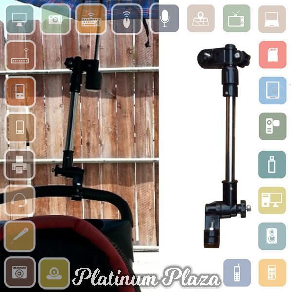 Retractable Holder Payung Multifungsi Sepeda Stroller Kereta Bayi - Black`CJLL6D-