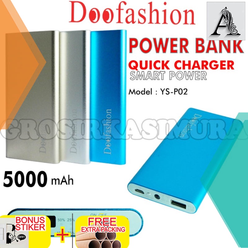 

Grosir Powerbank 5000 mah Doofashion - Hitam