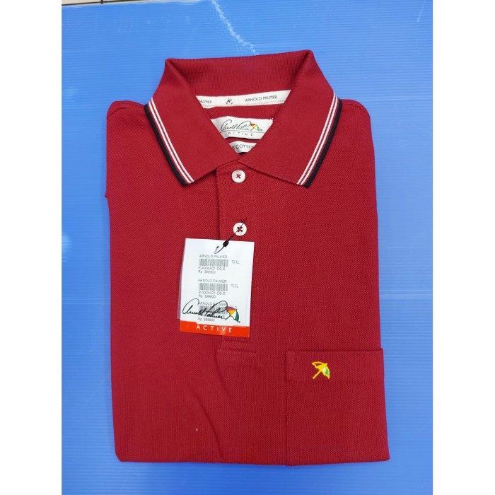 Jual ORIGINAL Kemeja Polo Lengan Pendek ARNOLD PALMER Polo Shirt - Merah Marun, M Murah