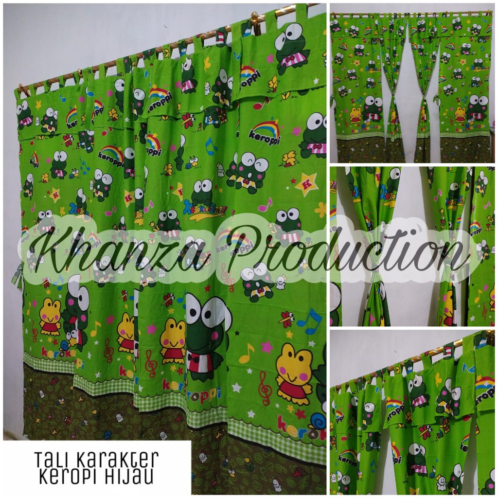 Jual Gorden Hordeng Pintu Karakter Bisa Juga Jendela Motif Karakter Keropi Hijau
