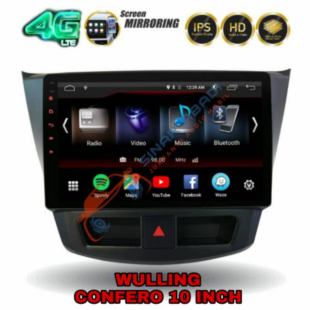 head unit android 10 inch mtech for wulling confero