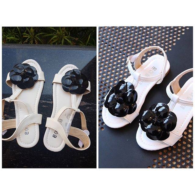 GUCC FLOWER SANDAL WHITE sepatu sandal anak perempuan bagus putih bunga branded import lucu murah