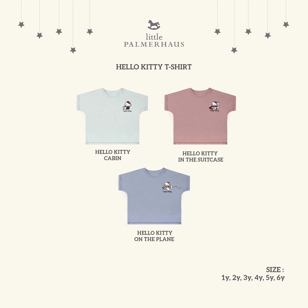 Little Palmerhaus T-Shirt Hello Kitty 1-6 Tahun Kaos Atasan Anak Perempuan