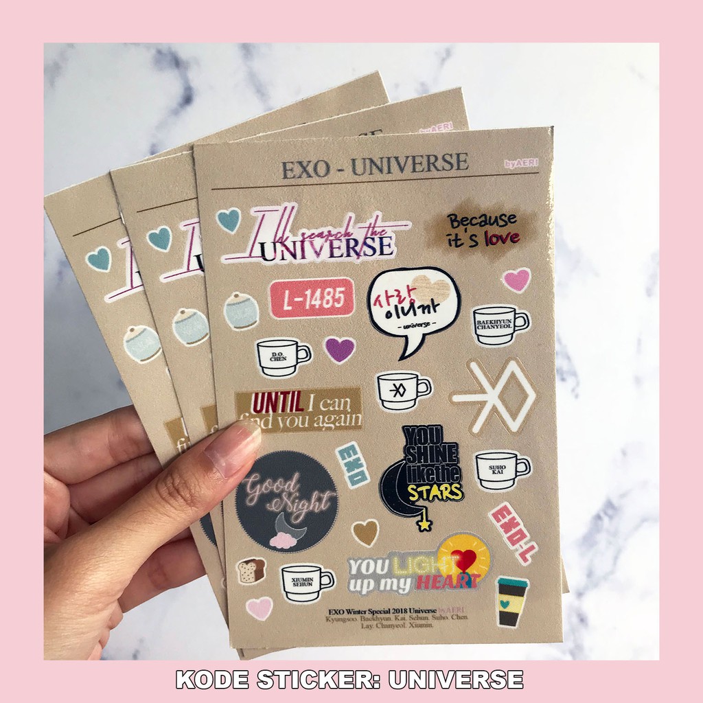 Exo Universe Sticker Sticker Tempel Exo Kiss Cut Sticker