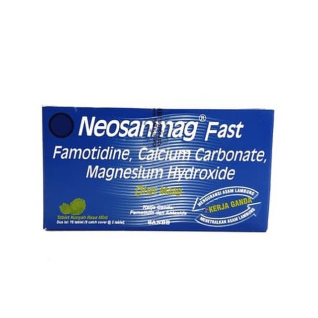 NEOSANMAG FAST STRIP 2 Tablet - Obat Asam Lambung Nyeri Perut Maag Neo Sanmag