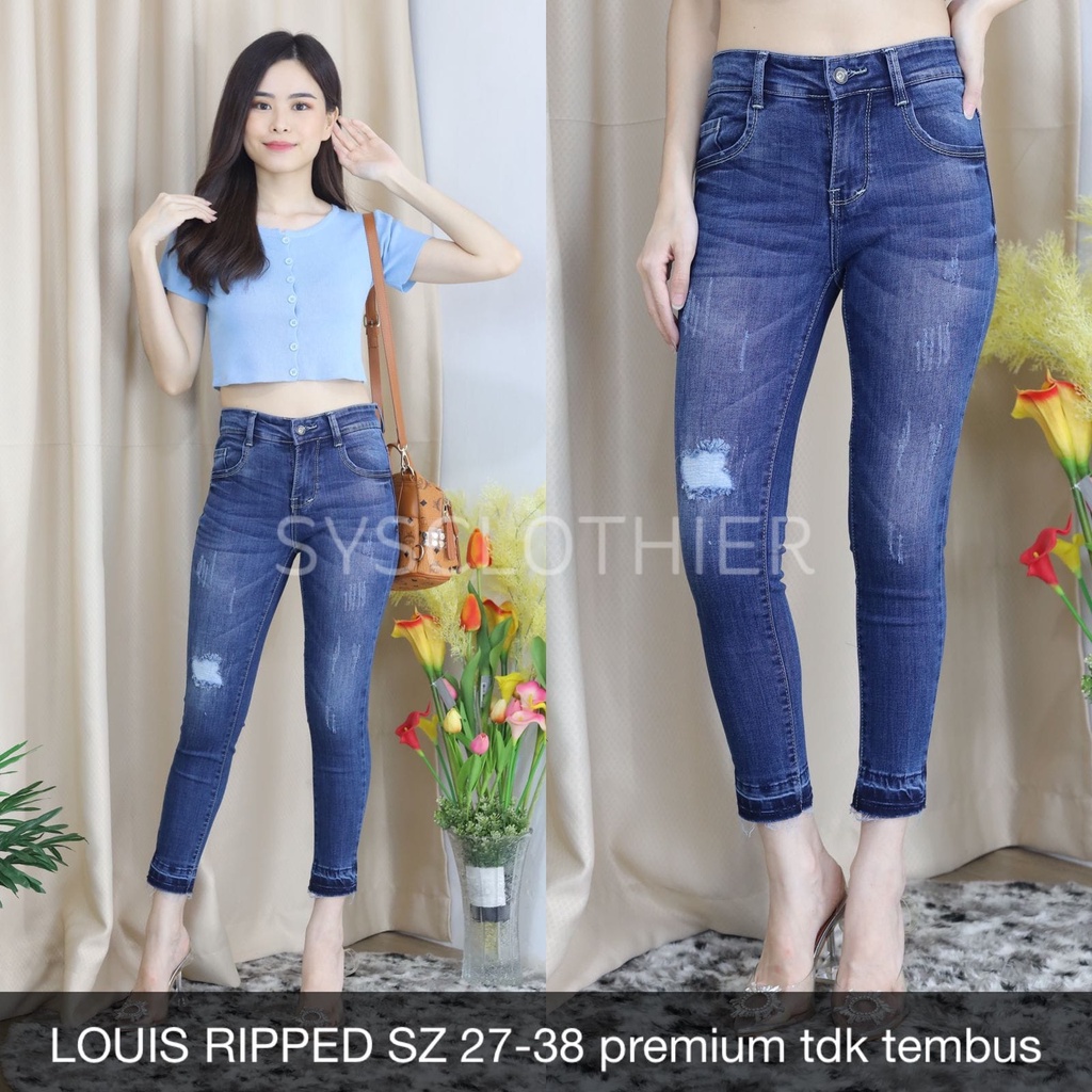 CELANA JEANS WANITA 7/9 LOUIS RIPPED