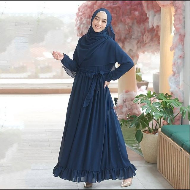 kanaya dress wanita dewasa terbaru kekinian_hits syar'i // harga promo bahan ceruty babydoll allsize (7)