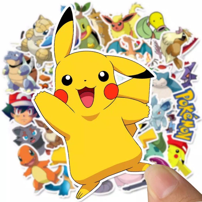 

50 pcs stiker motif pokemon pikachu - Sticker pokemon