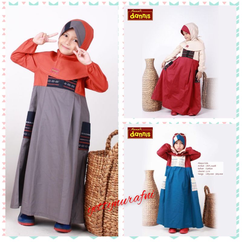 DANNIS Gamis Anak JAPL 0408 Merah Cream - Bata - Biru