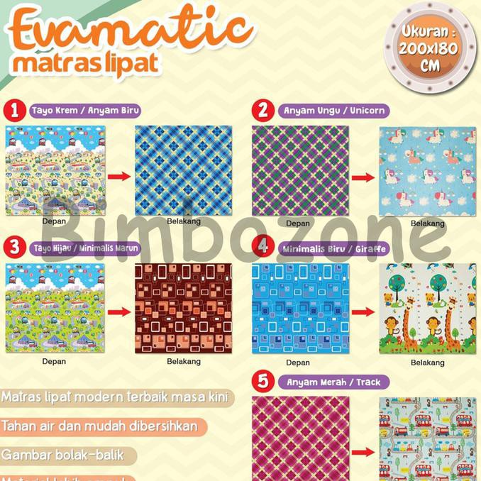 Bimbozone - Evamat Matras Lantai Alas Lantai Evamatic - Karpet Lipat - Disney Empat - Termurah 