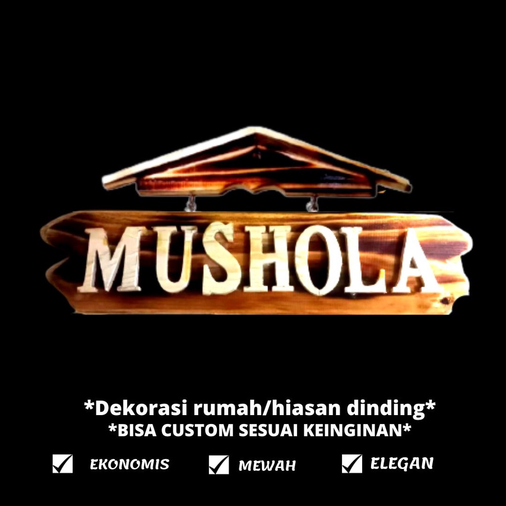 PAPAN NAMA MUSHOLLA, BISA CUSTOM SENDIRI SESUAI PERMINTAAN,HIASAN DINDING RUMAH/BANGUNAN LAINNYA