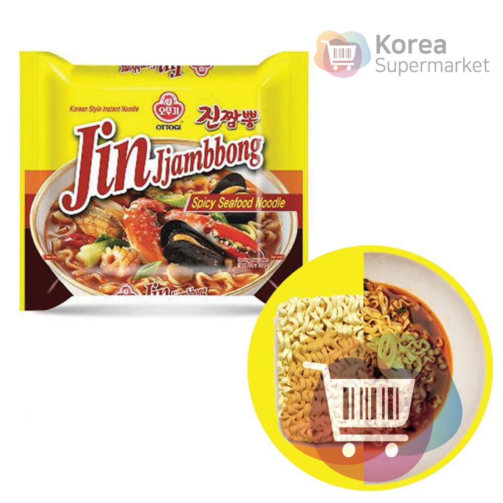 Ottogi Jin Jjambbong Ramen Ramyun 130g/Mi Ramen Rasa Seafood Asli Korea