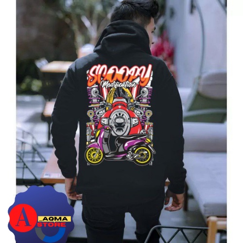 JAKET HOODIE HONDA SCOOPY THAILOOK  HOODIE DISTRO PRIA WANITA BIG SIZE JUMBO