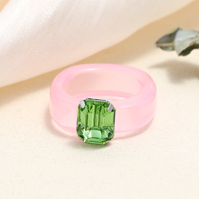 Harajuku Style Resin Ring Transparent Irregular Blooming Finger Ring Women Girl Party Jewelry Accessories Gift