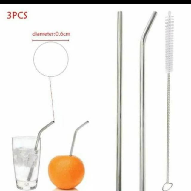 SET SEDOTAN STAINLESS 3 PCS (SEDOTAN LURUS,BENGKOK DAN BRUSH PEMBERSIH)