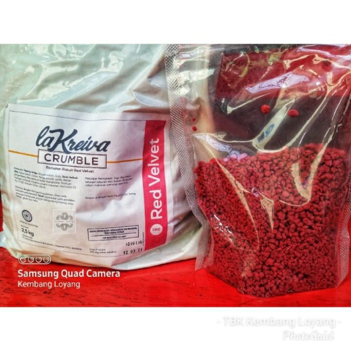

Kalengbuah- La Kreiva Red Velvet Crumble Fine 500Gr -Buah-Kaleng.