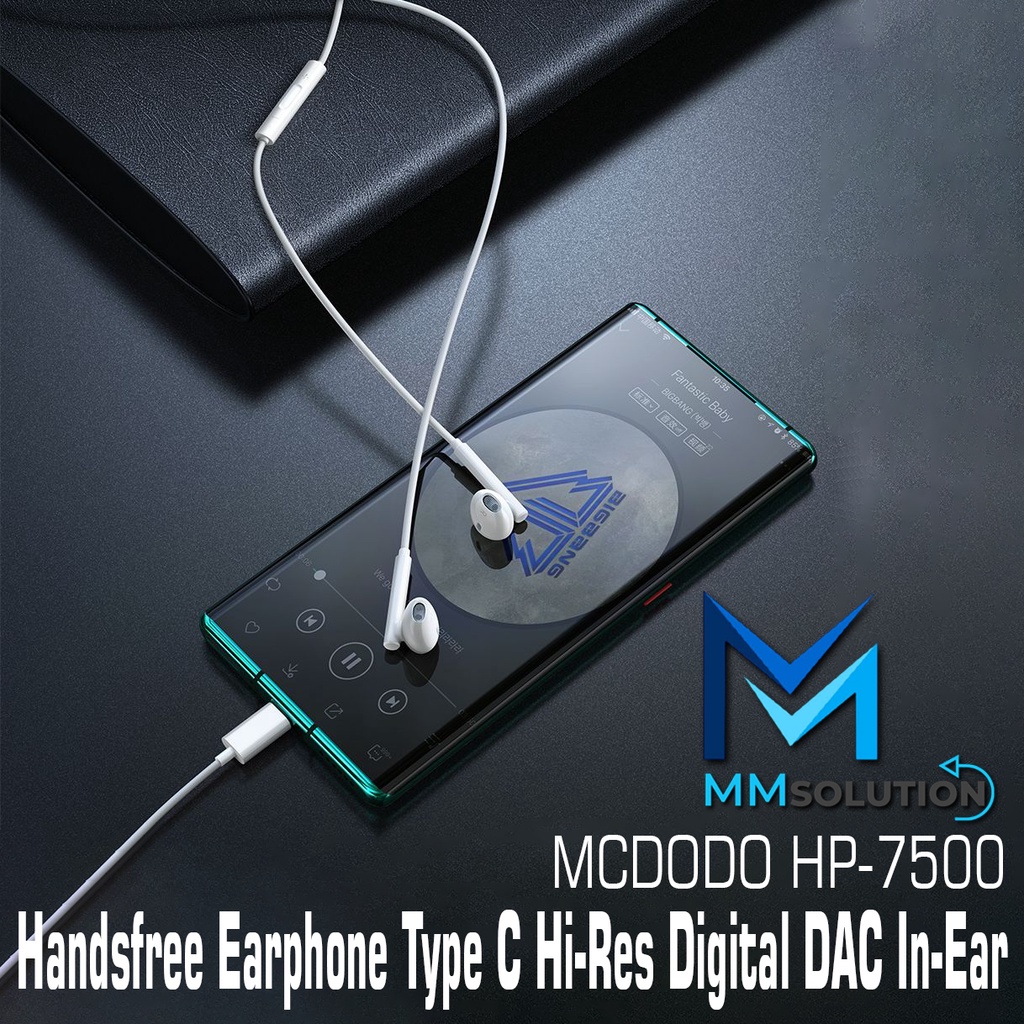 MCDODO HP-7500 Handsfree Earphone Type C Hi-Res Digital DAC In-Ear