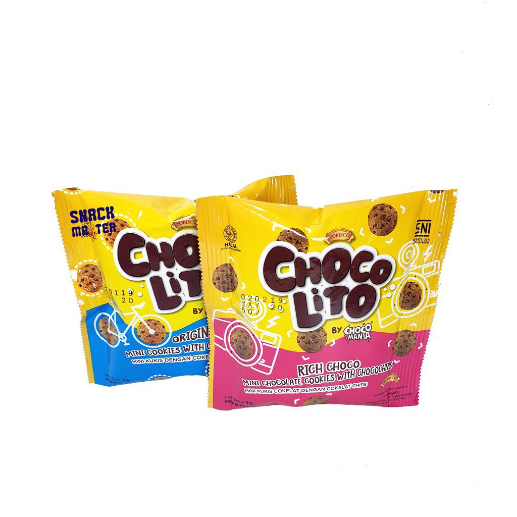 

CHOCO LITO,MINI KUKIS COKELAT DENGAN COKELAT CHIPS 19G.&38G